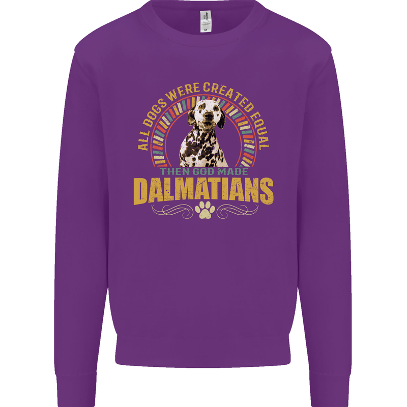 A Dalmatian Dog Kids Sweatshirt Jumper Purple