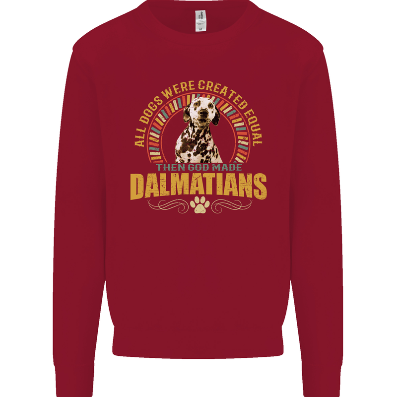 A Dalmatian Dog Kids Sweatshirt Jumper Red