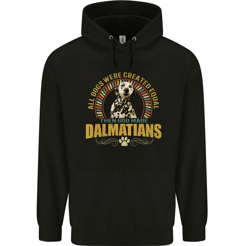 A Dalmatian Dog Mens 80% Cotton Hoodie Black