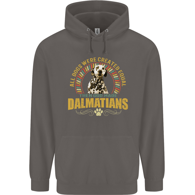 A Dalmatian Dog Mens 80% Cotton Hoodie Charcoal