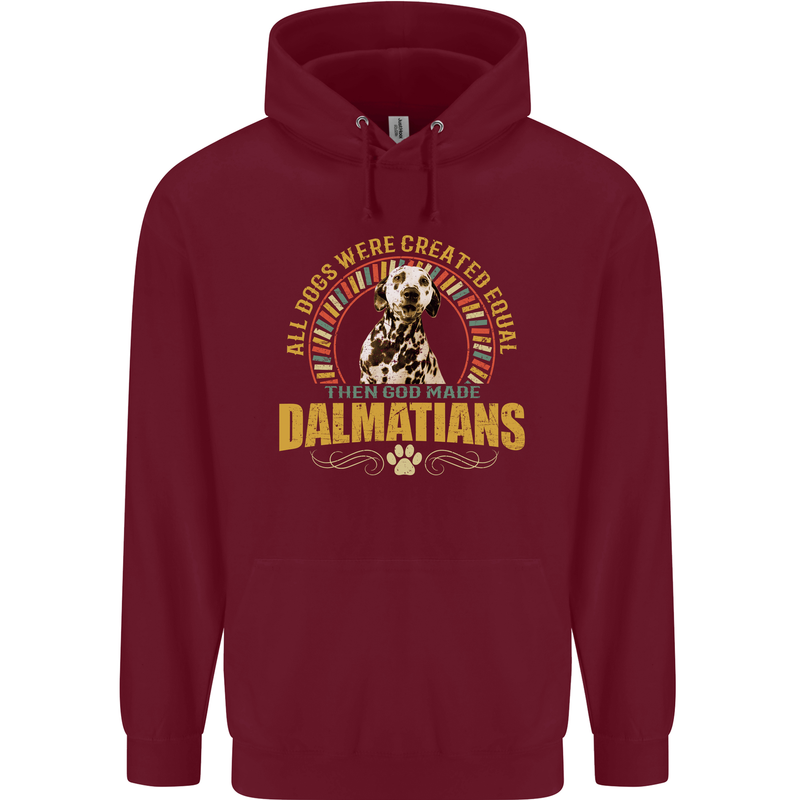 A Dalmatian Dog Mens 80% Cotton Hoodie Maroon