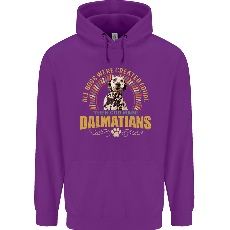 A Dalmatian Dog Mens 80% Cotton Hoodie Purple