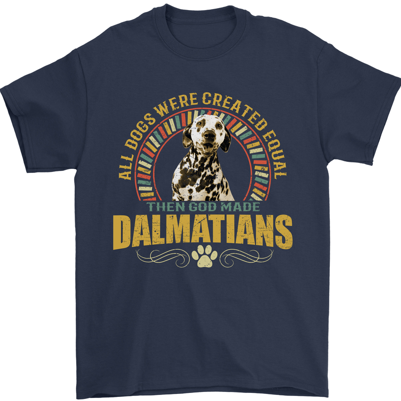 A Dalmatian Dog Mens T-Shirt 100% Cotton Navy Blue