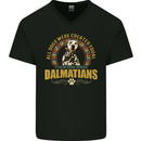 A Dalmatian Dog Mens V-Neck Cotton T-Shirt Black
