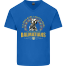 A Dalmatian Dog Mens V-Neck Cotton T-Shirt Royal Blue