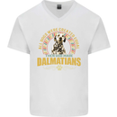 A Dalmatian Dog Mens V-Neck Cotton T-Shirt White