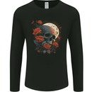 A Dark Fantasy Skull With Roses and Moon Mens Long Sleeve T-Shirt Black