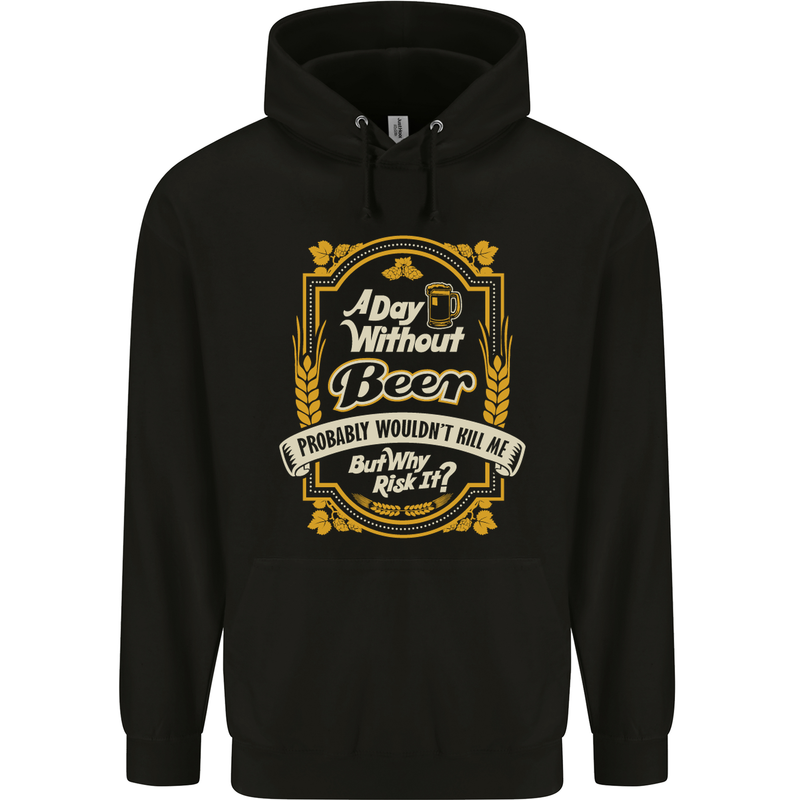 A Day Without Beer? Funny Alcohol Mens 80% Cotton Hoodie Black