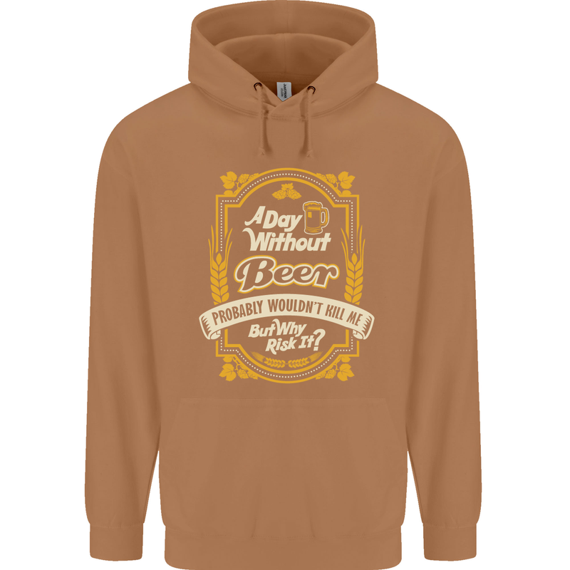 A Day Without Beer? Funny Alcohol Mens 80% Cotton Hoodie Caramel Latte
