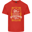 A Day Without Beer? Funny Alcohol Mens Cotton T-Shirt Tee Top Red