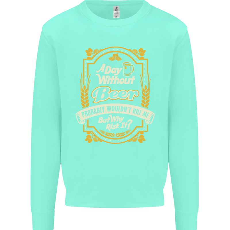 A Day Without Beer? Funny Alcohol Mens Sweatshirt Jumper Peppermint