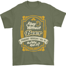 A Day Without Beer? Funny Alcohol Mens T-Shirt Cotton Gildan Military Green