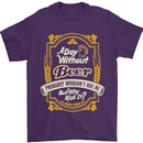 A Day Without Beer? Funny Alcohol Mens T-Shirt Cotton Gildan Purple