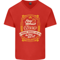 A Day Without Beer? Funny Alcohol Mens V-Neck Cotton T-Shirt Red