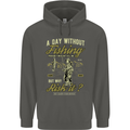 A Day Without Fishing Funny Fisherman Childrens Kids Hoodie Storm Grey