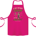A Day Without Fishing Funny Fisherman Cotton Apron 100% Organic Pink