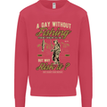 A Day Without Fishing Funny Fisherman Kids Sweatshirt Jumper Heliconia