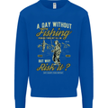 A Day Without Fishing Funny Fisherman Kids Sweatshirt Jumper Royal Blue