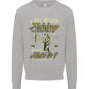 A Day Without Fishing Funny Fisherman Kids Sweatshirt Jumper Sports Grey