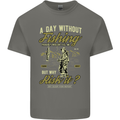 A Day Without Fishing Funny Fisherman Kids T-Shirt Childrens Charcoal