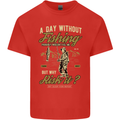 A Day Without Fishing Funny Fisherman Kids T-Shirt Childrens Red