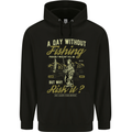 A Day Without Fishing Funny Fisherman Mens 80% Cotton Hoodie Black