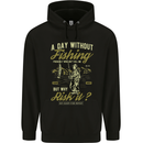 A Day Without Fishing Funny Fisherman Mens 80% Cotton Hoodie Black