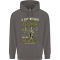A Day Without Fishing Funny Fisherman Mens 80% Cotton Hoodie Charcoal