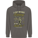 A Day Without Fishing Funny Fisherman Mens 80% Cotton Hoodie Charcoal