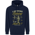 A Day Without Fishing Funny Fisherman Mens 80% Cotton Hoodie Navy Blue