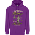 A Day Without Fishing Funny Fisherman Mens 80% Cotton Hoodie Purple