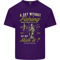 A Day Without Fishing Funny Fisherman Mens Cotton T-Shirt Tee Top Purple