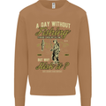 A Day Without Fishing Funny Fisherman Mens Sweatshirt Jumper Caramel Latte