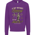 A Day Without Fishing Funny Fisherman Mens Sweatshirt Jumper Purple