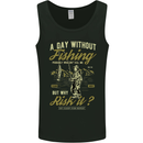 A Day Without Fishing Funny Fisherman Mens Vest Tank Top Black