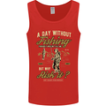 A Day Without Fishing Funny Fisherman Mens Vest Tank Top Red