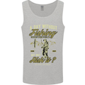A Day Without Fishing Funny Fisherman Mens Vest Tank Top Sports Grey