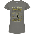 A Day Without Fishing Funny Fisherman Womens Petite Cut T-Shirt Charcoal