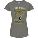 A Day Without Fishing Funny Fisherman Womens Petite Cut T-Shirt Charcoal