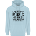 A Day Without Music Pop Rock Reggae Dance Childrens Kids Hoodie Light Blue