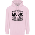 A Day Without Music Pop Rock Reggae Dance Childrens Kids Hoodie Light Pink