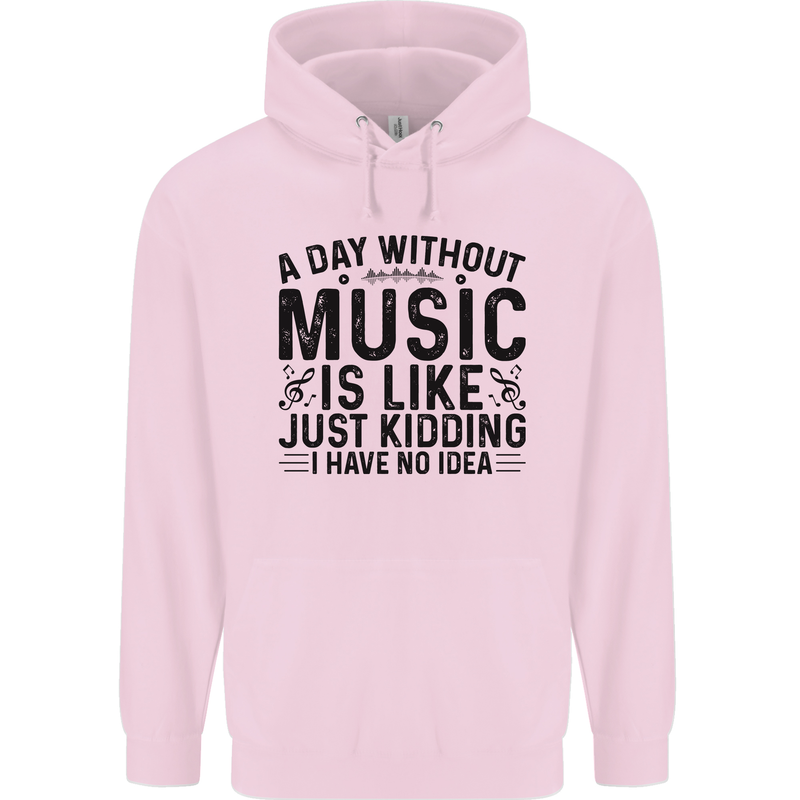 A Day Without Music Pop Rock Reggae Dance Childrens Kids Hoodie Light Pink