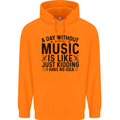 A Day Without Music Pop Rock Reggae Dance Childrens Kids Hoodie Orange