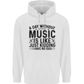 A Day Without Music Pop Rock Reggae Dance Childrens Kids Hoodie White