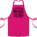 A Day Without Music Pop Rock Reggae Dance Cotton Apron 100% Organic Pink