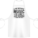 A Day Without Music Pop Rock Reggae Dance Cotton Apron 100% Organic White