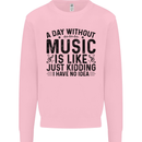 A Day Without Music Pop Rock Reggae Dance Kids Sweatshirt Jumper Light Pink