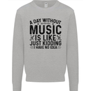 A Day Without Music Pop Rock Reggae Dance Kids Sweatshirt Jumper Sports Grey