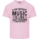 A Day Without Music Pop Rock Reggae Dance Kids T-Shirt Childrens Light Pink
