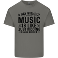 A Day Without Music Pop Rock Reggae Dance Mens Cotton T-Shirt Tee Top Charcoal